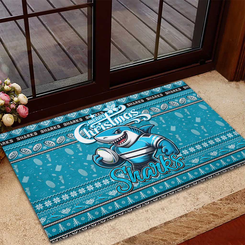 Sharks Rugby Xmas Rubber Doormat Australia NRL Mascot