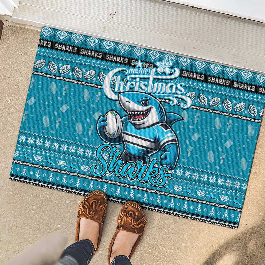 Sharks Rugby Xmas Rubber Doormat Australia NRL Mascot