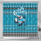 Sharks Rugby Xmas Shower Curtain Australia NRL Mascot