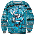 Personalized Sharks Rugby Xmas Sweatshirt Australia NRL Mascot