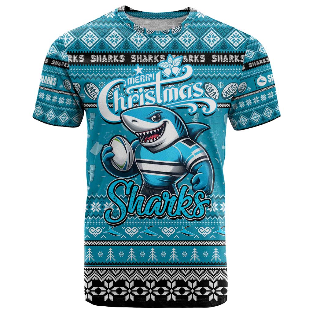 Personalized Sharks Rugby Xmas T Shirt Australia NRL Mascot