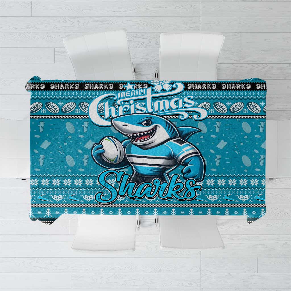 Sharks Rugby Xmas Tablecloth Australia NRL Mascot