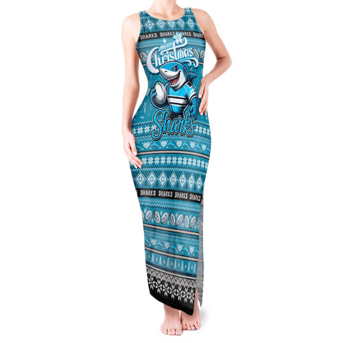 Personalized Sharks Rugby Xmas Tank Maxi Dress Australia NRL Mascot