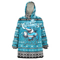 Personalized Sharks Rugby Xmas Wearable Blanket Hoodie Australia NRL Mascot