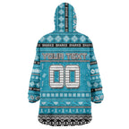 Personalized Sharks Rugby Xmas Wearable Blanket Hoodie Australia NRL Mascot