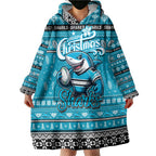 Personalized Sharks Rugby Xmas Wearable Blanket Hoodie Australia NRL Mascot
