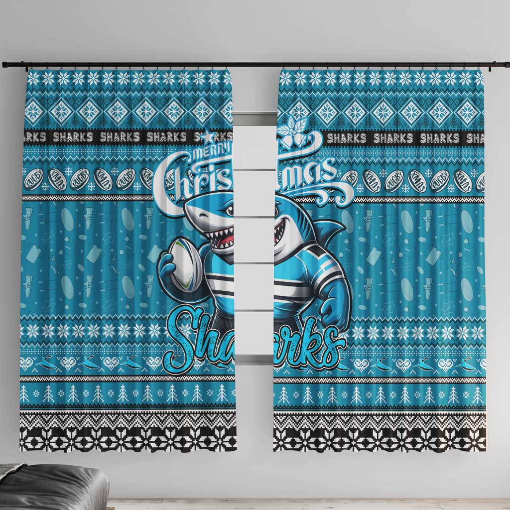 Sharks Rugby Xmas Window Curtain Australia NRL Mascot
