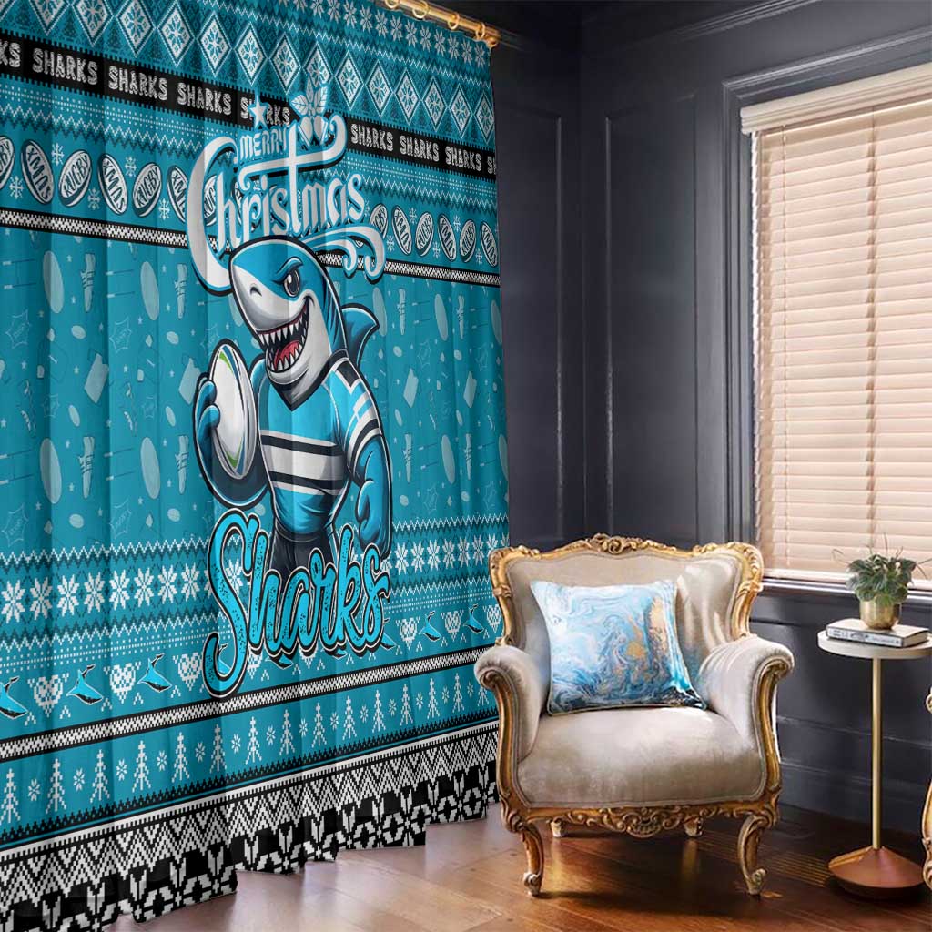 Sharks Rugby Xmas Window Curtain Australia NRL Mascot