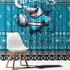 Sharks Rugby Xmas Window Curtain Australia NRL Mascot