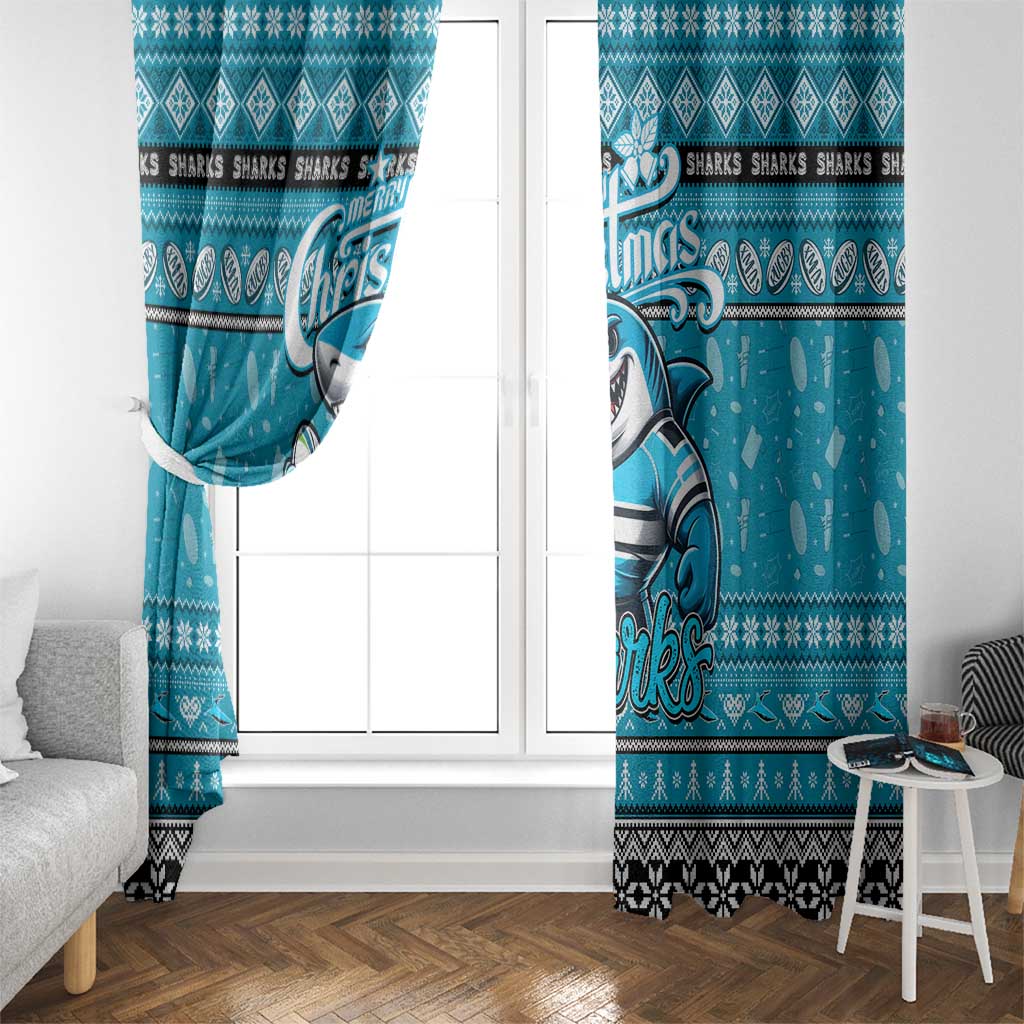 Sharks Rugby Xmas Window Curtain Australia NRL Mascot