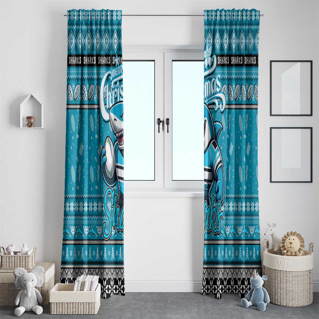 Sharks Rugby Xmas Window Curtain Australia NRL Mascot