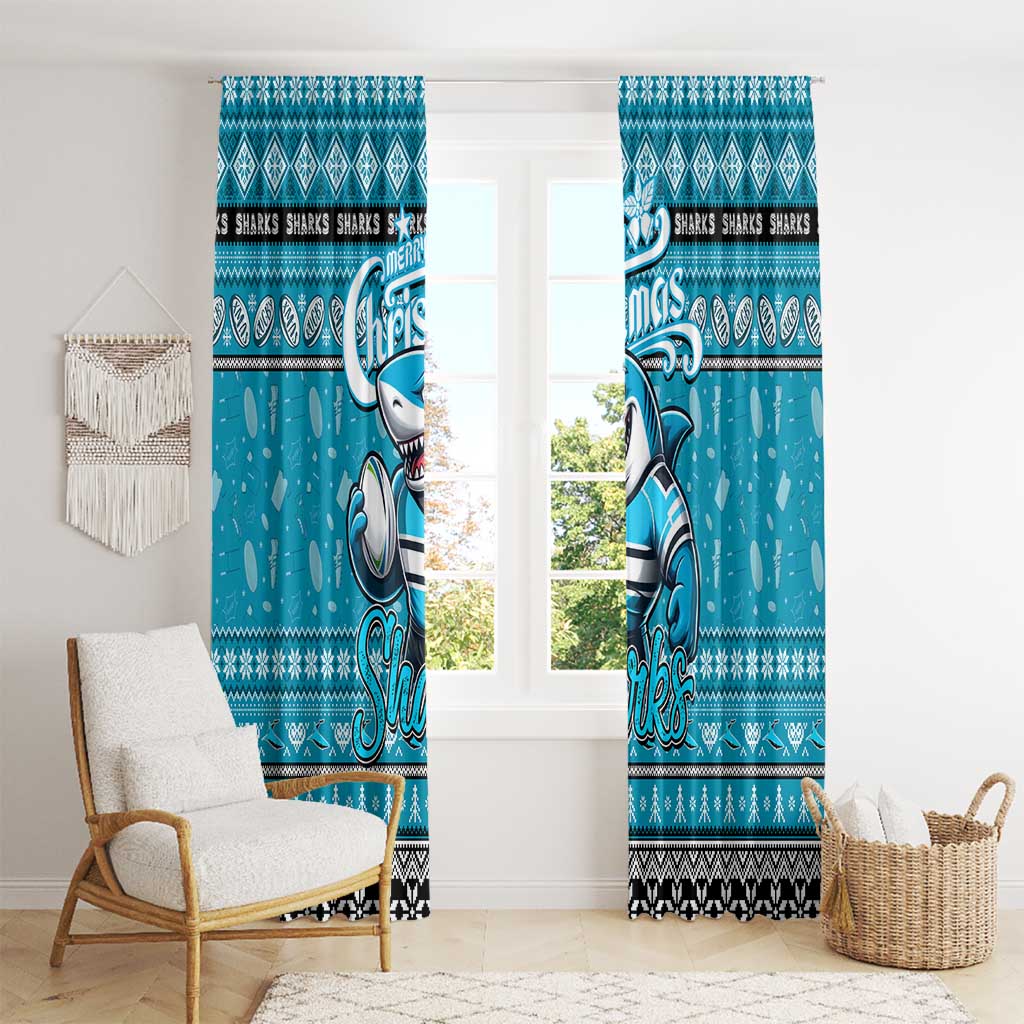 Sharks Rugby Xmas Window Curtain Australia NRL Mascot