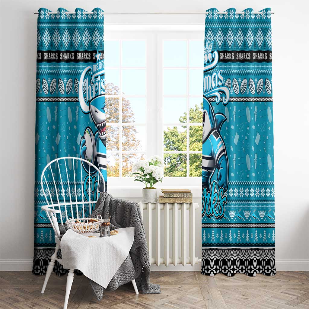 Sharks Rugby Xmas Window Curtain Australia NRL Mascot