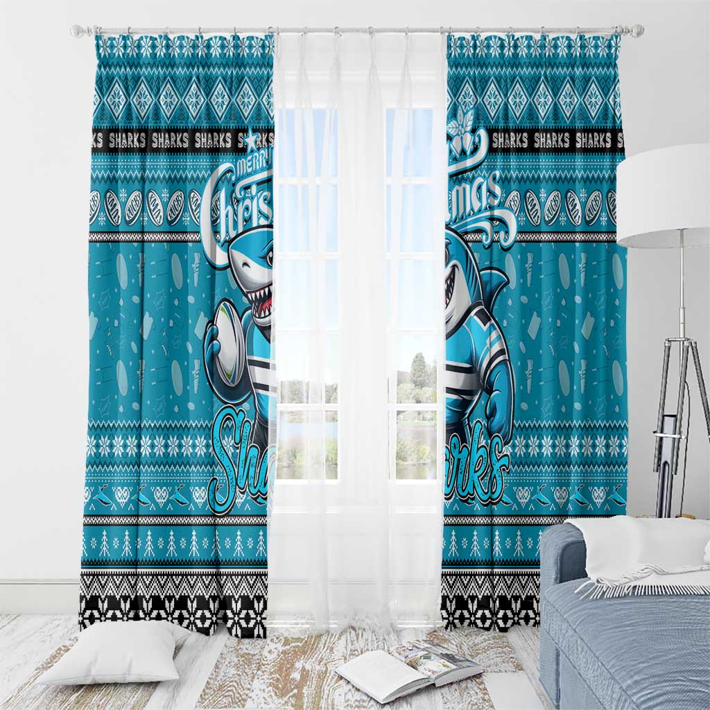 Sharks Rugby Xmas Window Curtain Australia NRL Mascot