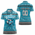 Personalized Sharks Rugby Xmas Women Polo Shirt Australia NRL Mascot