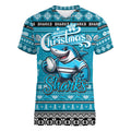 Personalized Sharks Rugby Xmas Women V-Neck T-Shirt Australia NRL Mascot
