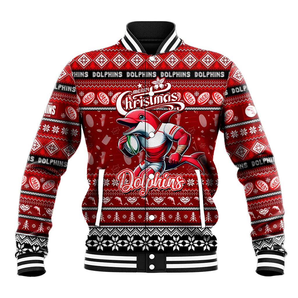 Personalized Dolphins Rugby Xmas Baseball Jacket Australia NRL Mascot