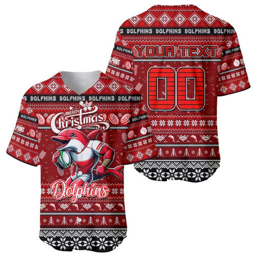 Personalized Dolphins Rugby Xmas Baseball Jersey Australia NRL Mascot