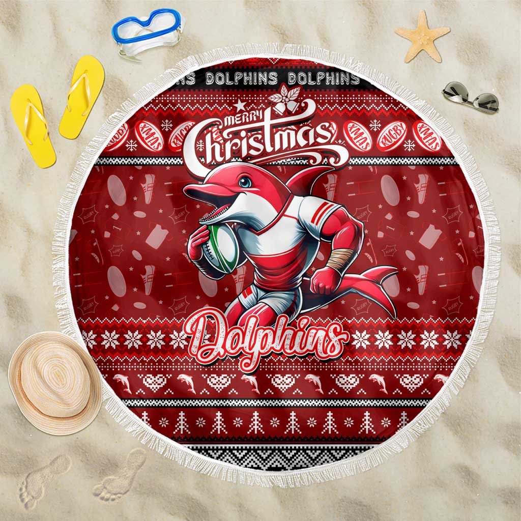Dolphins Rugby Xmas Beach Blanket Australia NRL Mascot