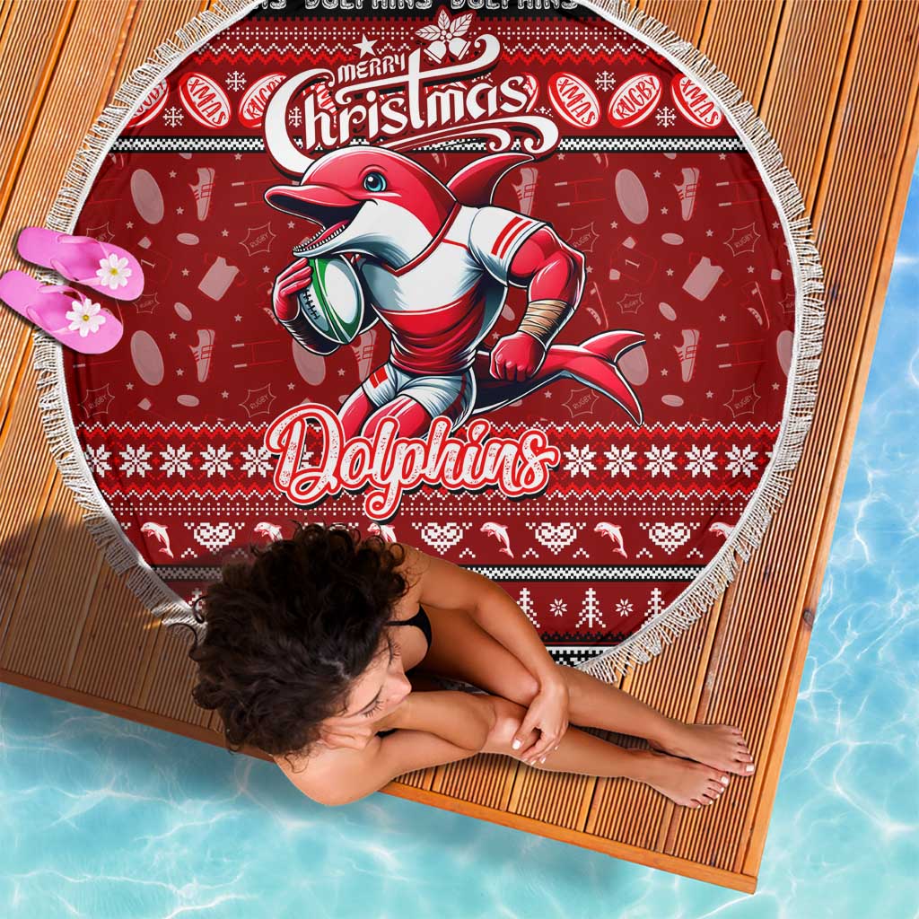 Dolphins Rugby Xmas Beach Blanket Australia NRL Mascot