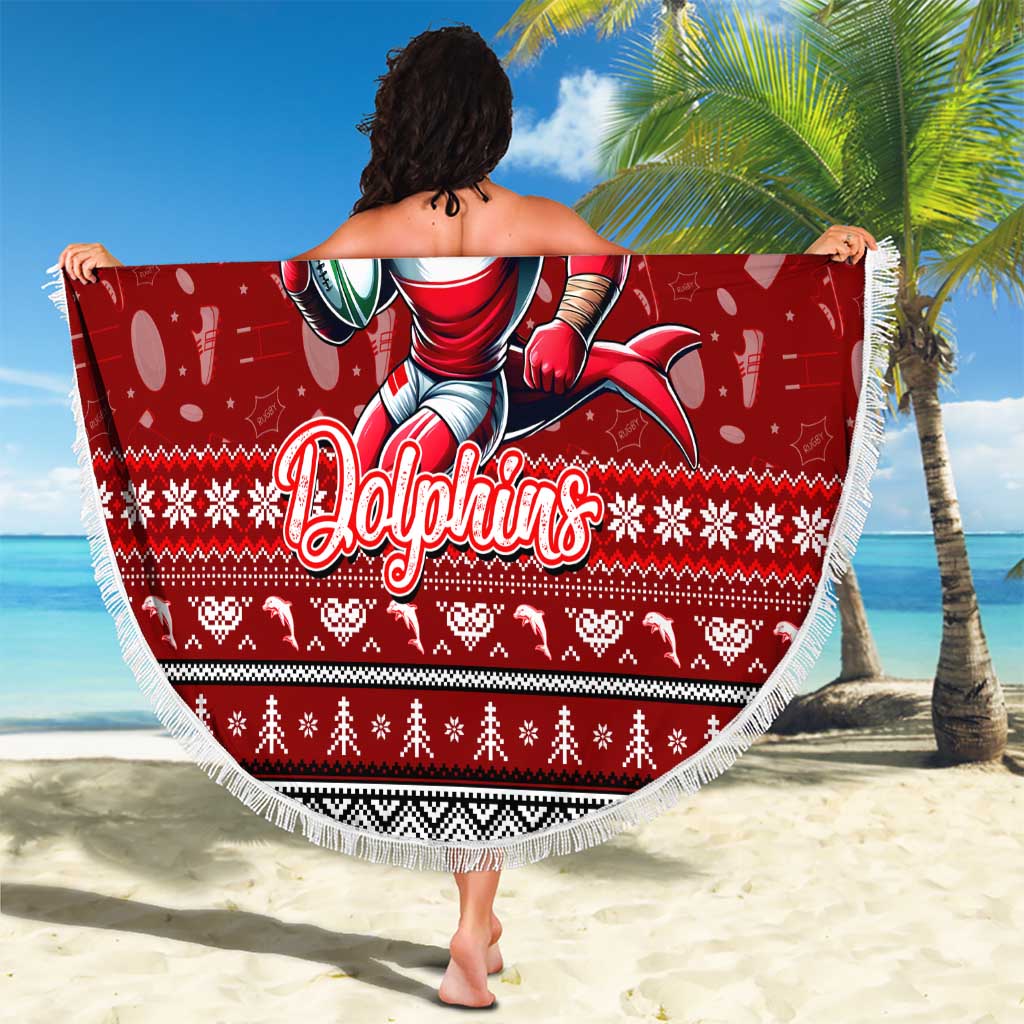 Dolphins Rugby Xmas Beach Blanket Australia NRL Mascot
