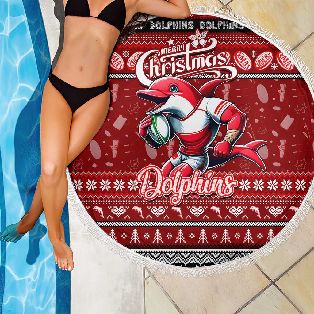 Dolphins Rugby Xmas Beach Blanket Australia NRL Mascot