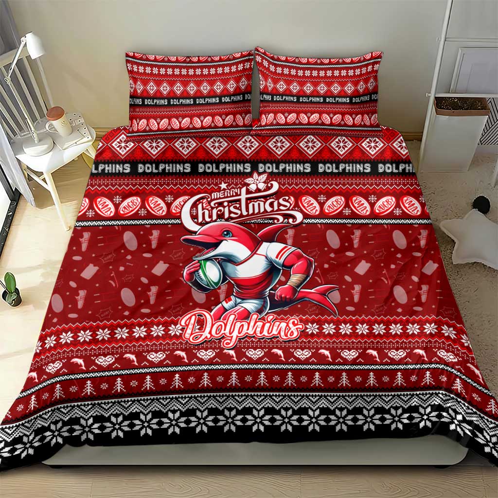 Dolphins Rugby Xmas Bedding Set Australia NRL Mascot