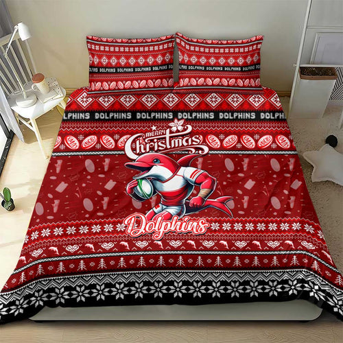 Dolphins Rugby Xmas Bedding Set Australia NRL Mascot