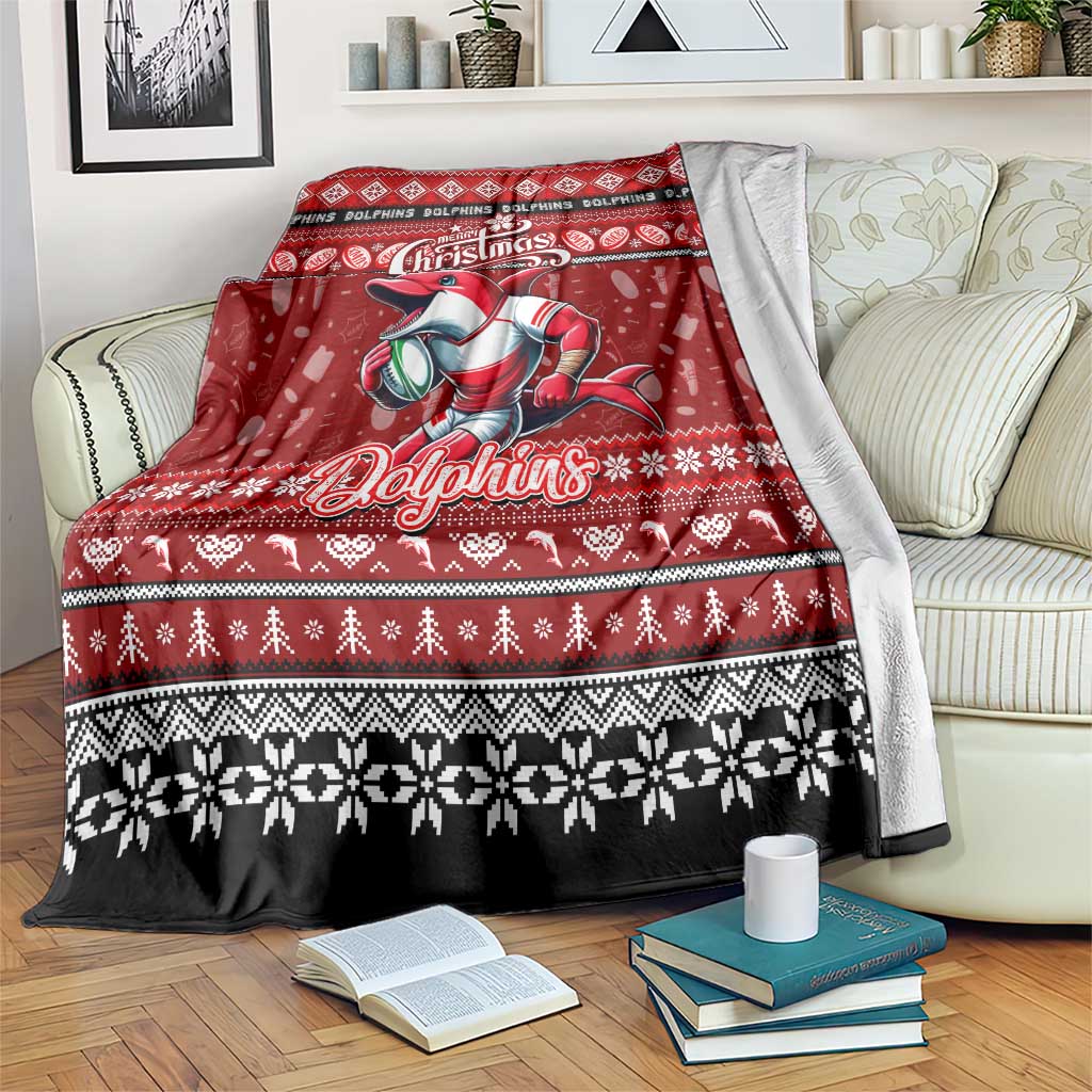 Dolphins Rugby Xmas Blanket Australia NRL Mascot