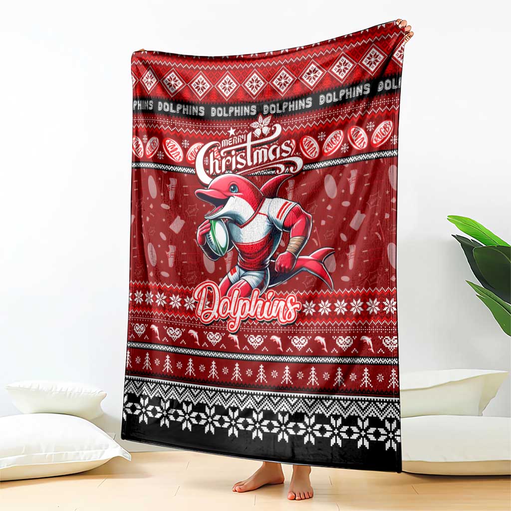 Dolphins Rugby Xmas Blanket Australia NRL Mascot