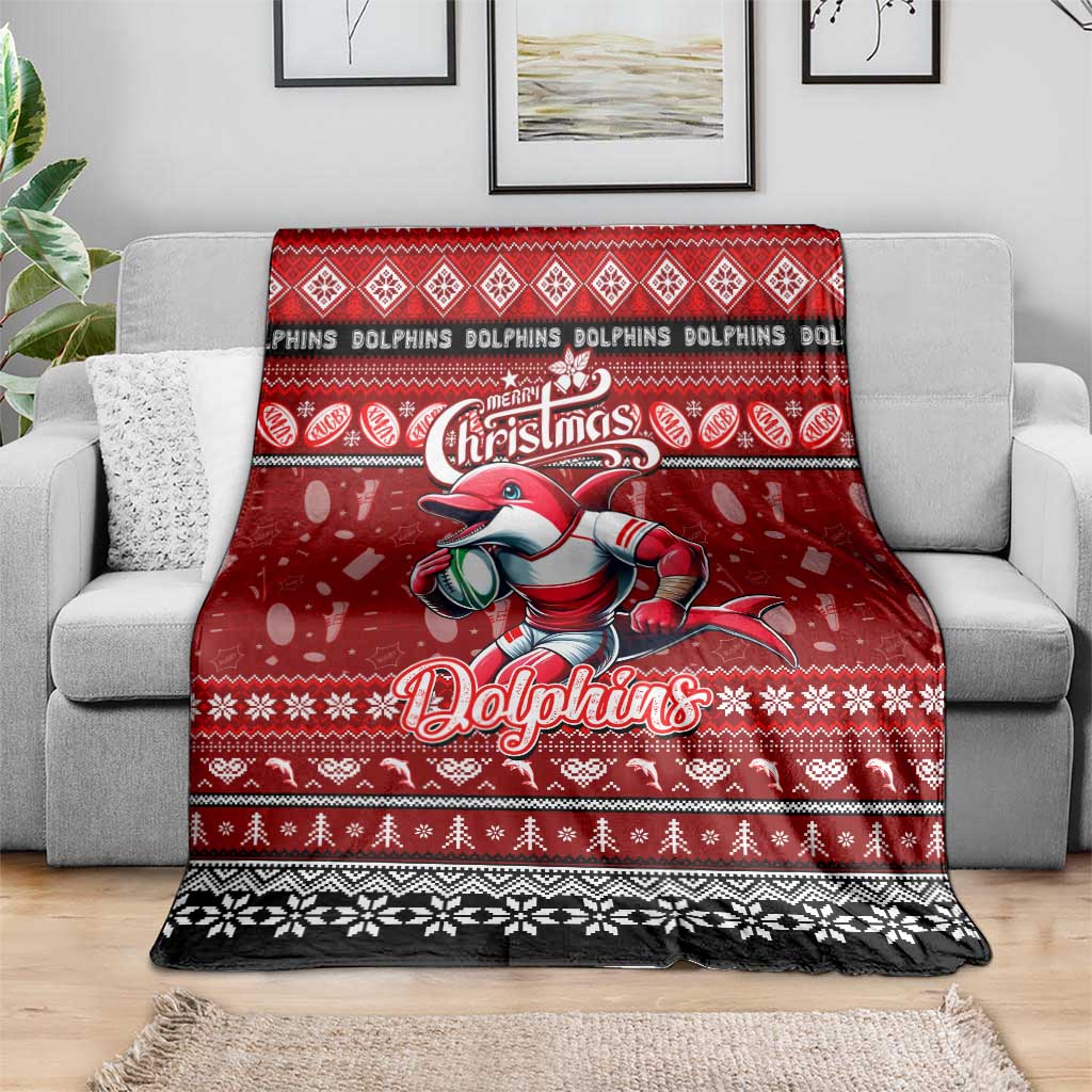 Dolphins Rugby Xmas Blanket Australia NRL Mascot