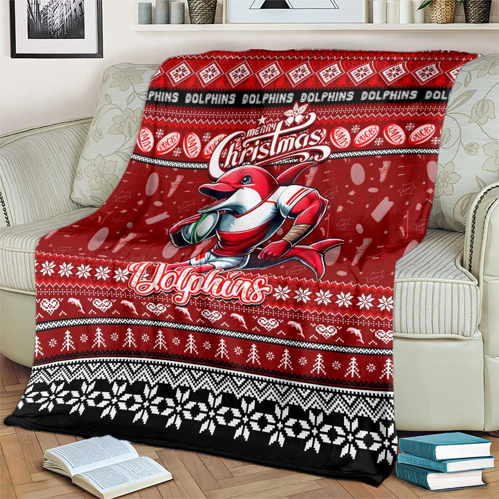 Dolphins Rugby Xmas Blanket Australia NRL Mascot