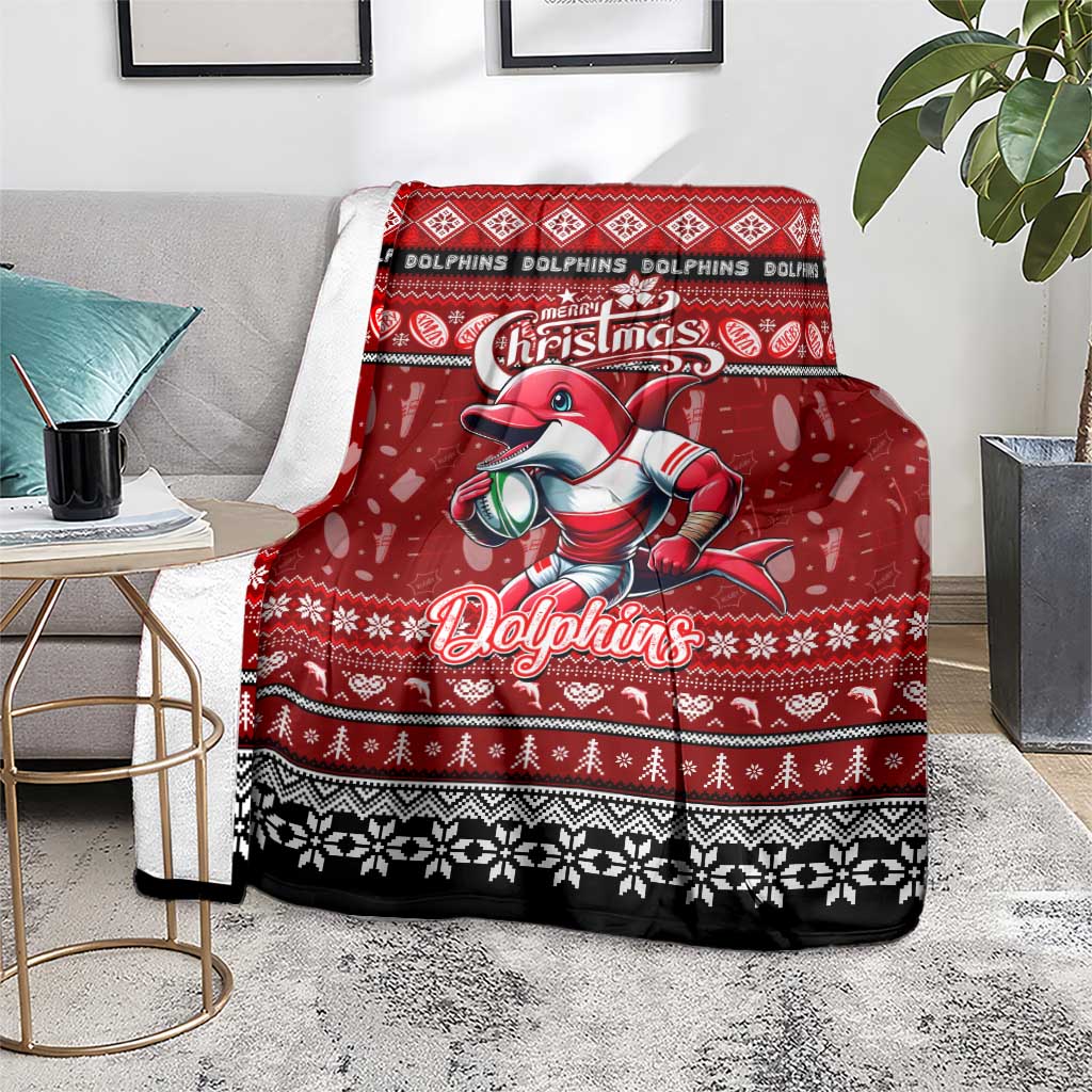 Dolphins Rugby Xmas Blanket Australia NRL Mascot