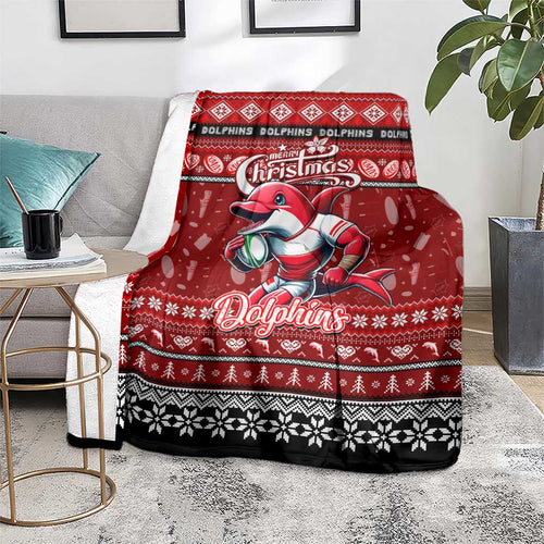 Dolphins Rugby Xmas Blanket Australia NRL Mascot