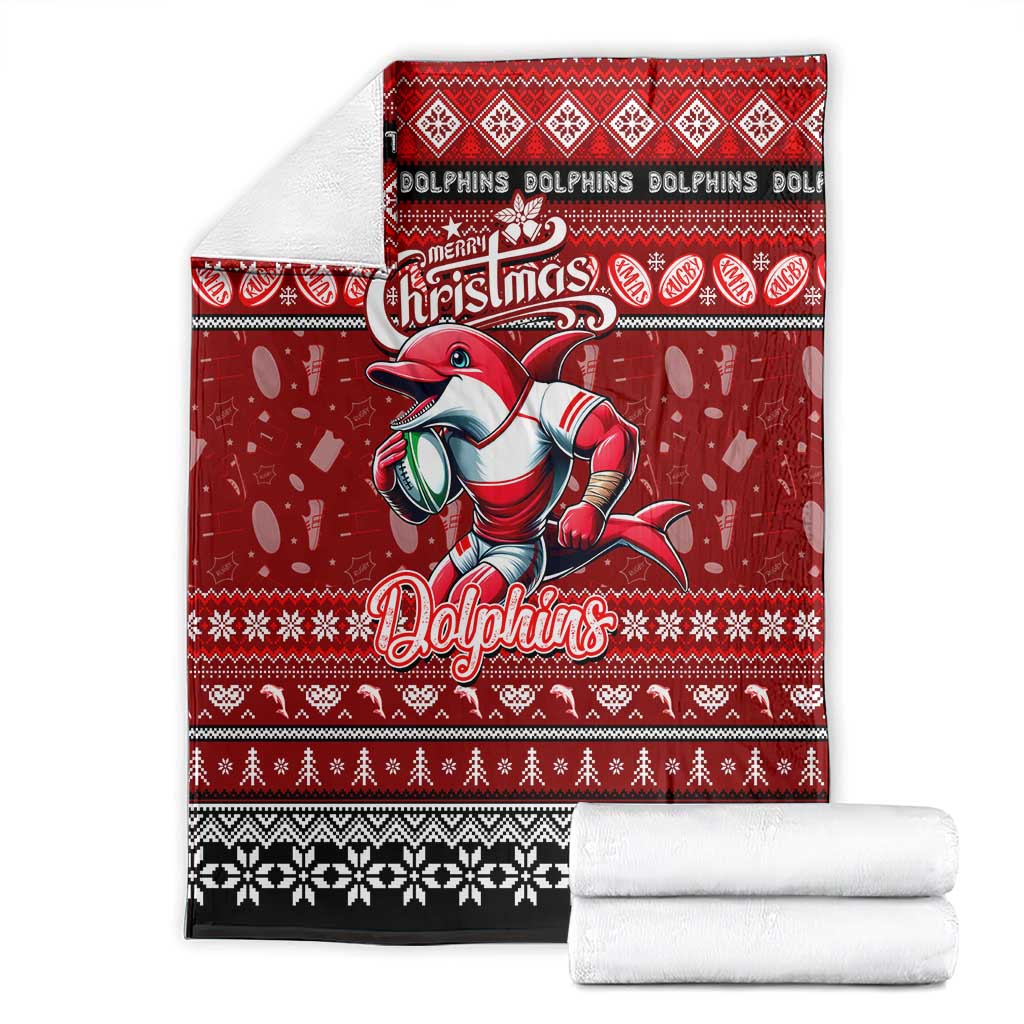 Dolphins Rugby Xmas Blanket Australia NRL Mascot