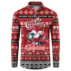 Personalized Dolphins Rugby Xmas Button Sweatshirt Australia NRL Mascot