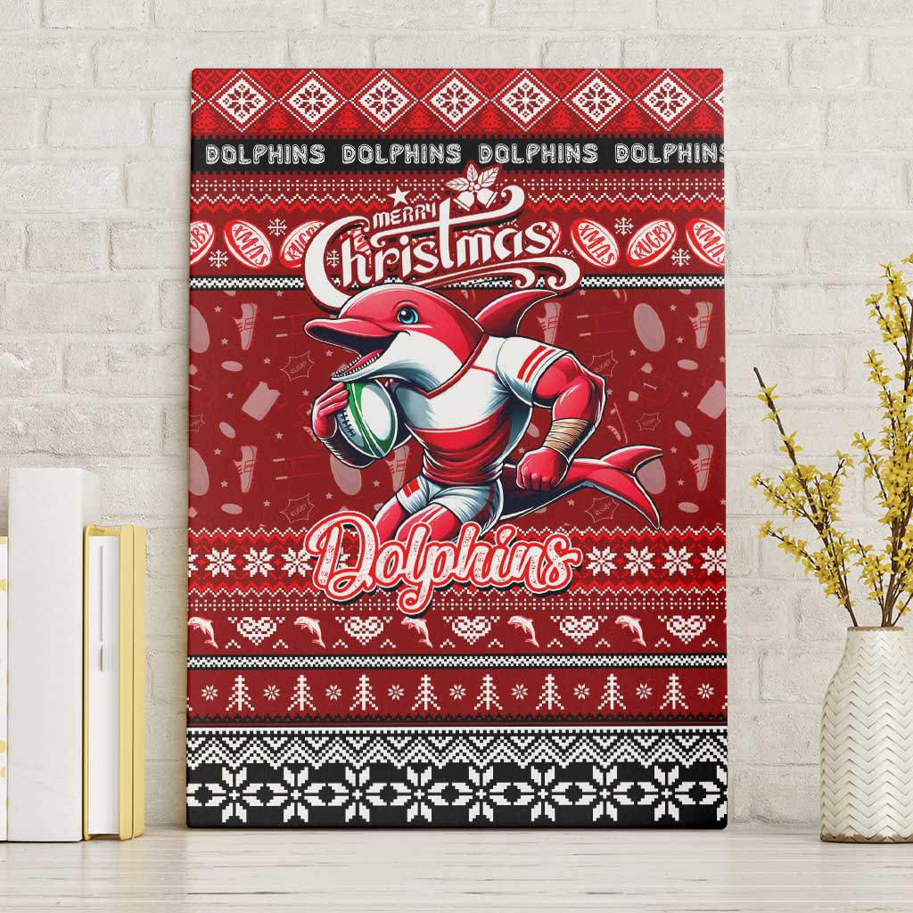 Dolphins Rugby Xmas Canvas Wall Art Australia NRL Mascot