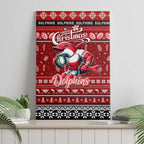 Dolphins Rugby Xmas Canvas Wall Art Australia NRL Mascot
