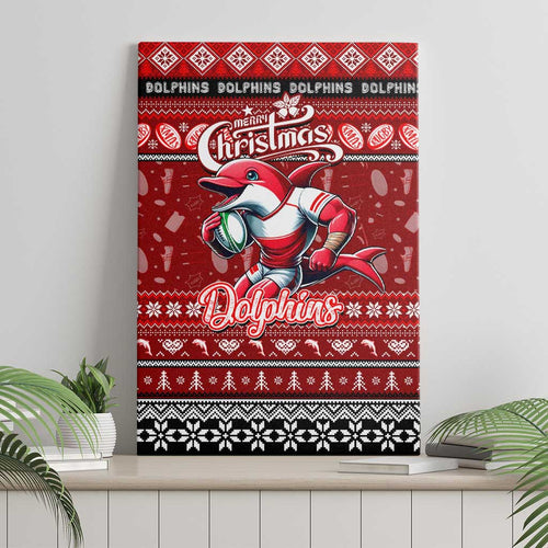 Dolphins Rugby Xmas Canvas Wall Art Australia NRL Mascot