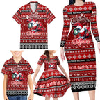 Personalized Dolphins Rugby Xmas Family Matching Long Sleeve Bodycon Dress and Hawaiian Shirt Australia NRL Mascot
