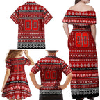 Personalized Dolphins Rugby Xmas Family Matching Off Shoulder Maxi Dress and Hawaiian Shirt Australia NRL Mascot