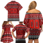 Personalized Dolphins Rugby Xmas Family Matching Off Shoulder Short Dress and Hawaiian Shirt Australia NRL Mascot