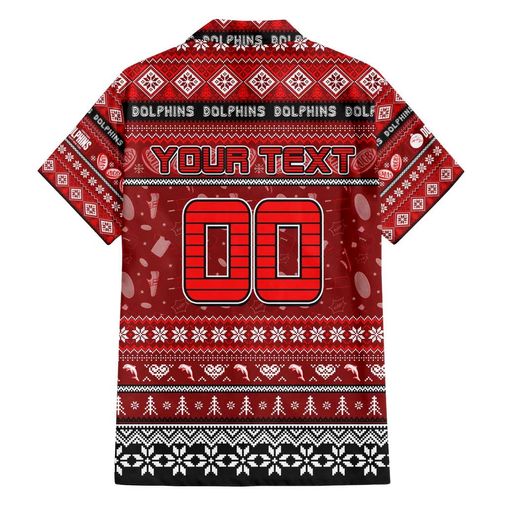 Personalized Dolphins Rugby Xmas Family Matching Puletasi and Hawaiian Shirt Australia NRL Mascot