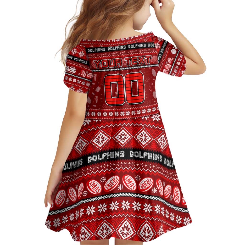 Personalized Dolphins Rugby Xmas Family Matching Summer Maxi Dress and Hawaiian Shirt Australia NRL Mascot