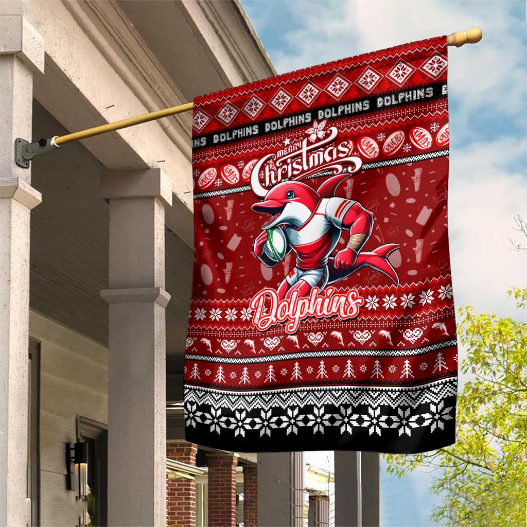 Dolphins Rugby Xmas Garden Flag Australia NRL Mascot