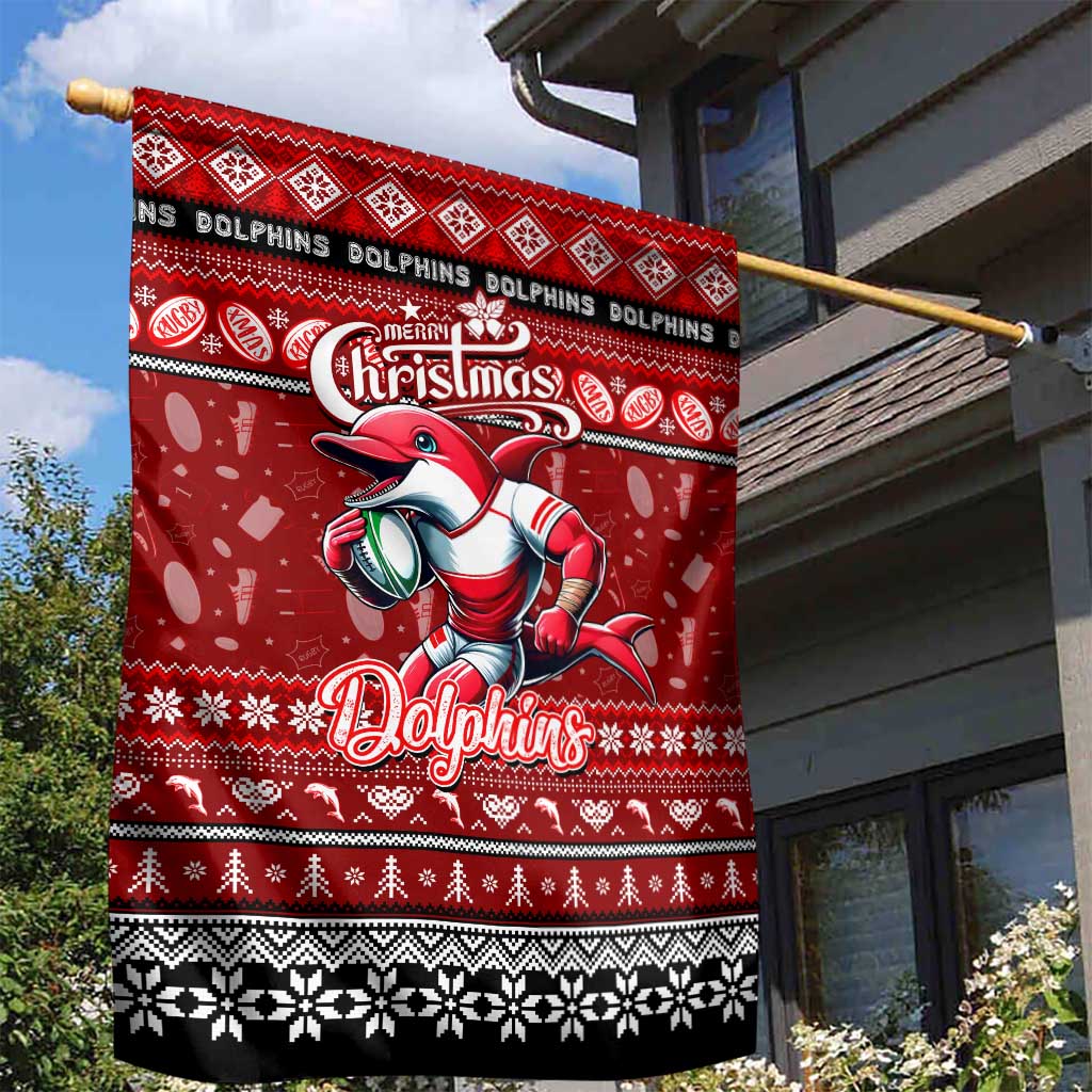 Dolphins Rugby Xmas Garden Flag Australia NRL Mascot