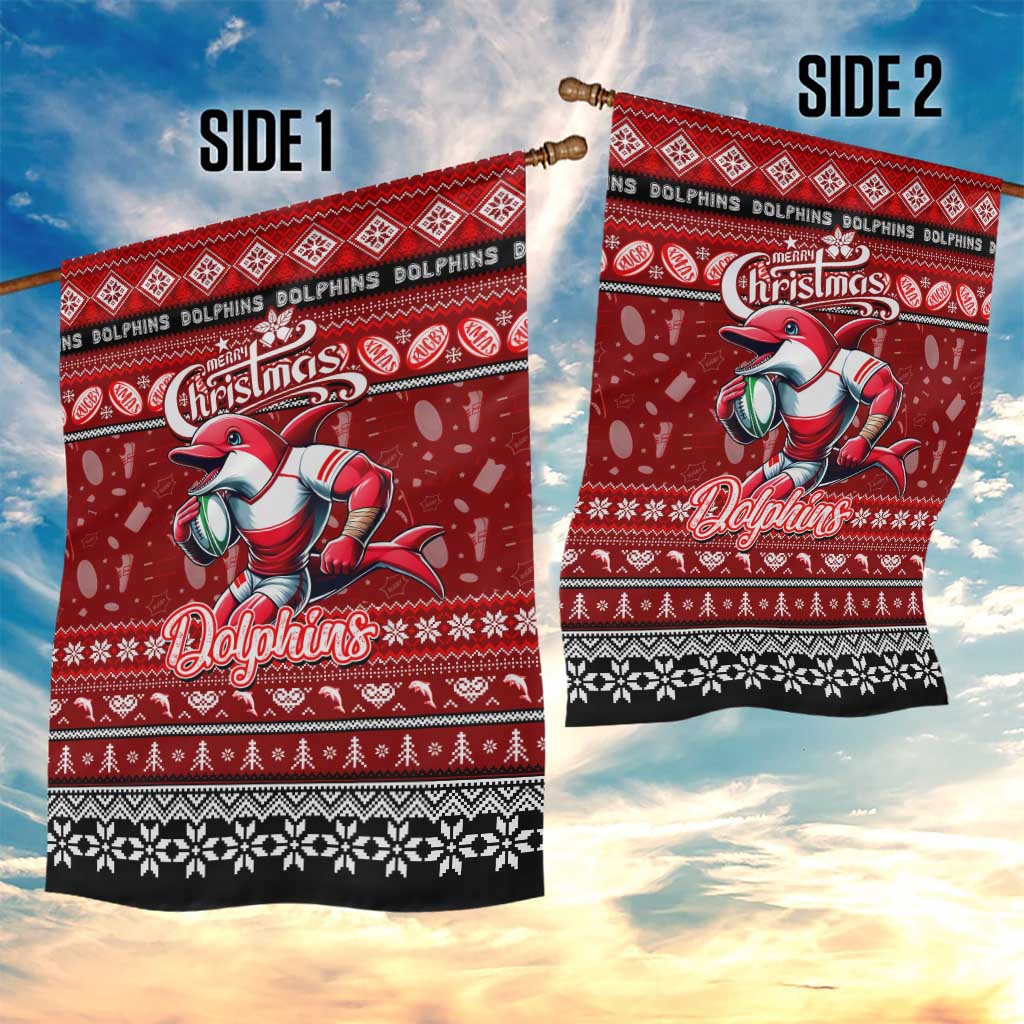 Dolphins Rugby Xmas Garden Flag Australia NRL Mascot
