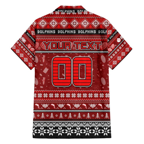 Personalized Dolphins Rugby Xmas Hawaiian Shirt Australia NRL Mascot