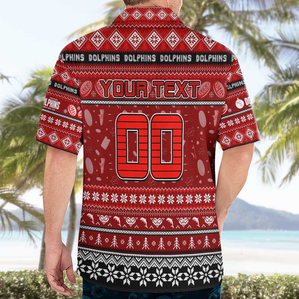 Personalized Dolphins Rugby Xmas Hawaiian Shirt Australia NRL Mascot