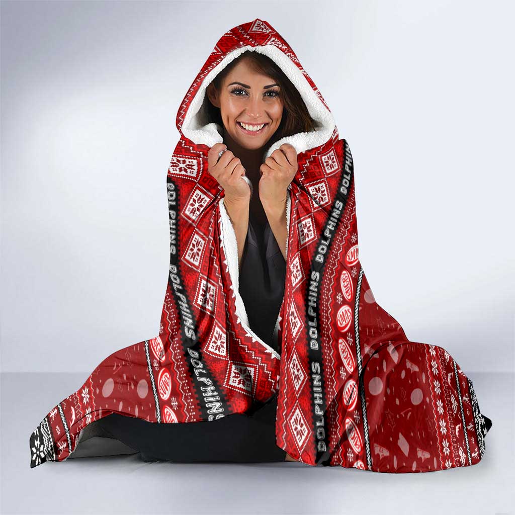 Dolphins Rugby Xmas Hooded Blanket Australia NRL Mascot